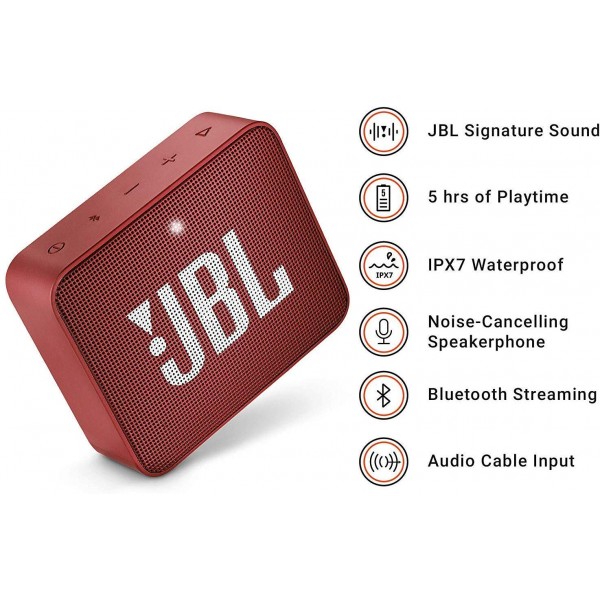 JBL GO 2 - Mini Enceinte Bluetooth portable - Étanche pour piscine & plage  IPX7 - Autonomie 5hrs - Qualité audio JBL - Bleu